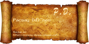 Pacsay Dénes névjegykártya