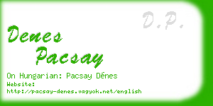 denes pacsay business card